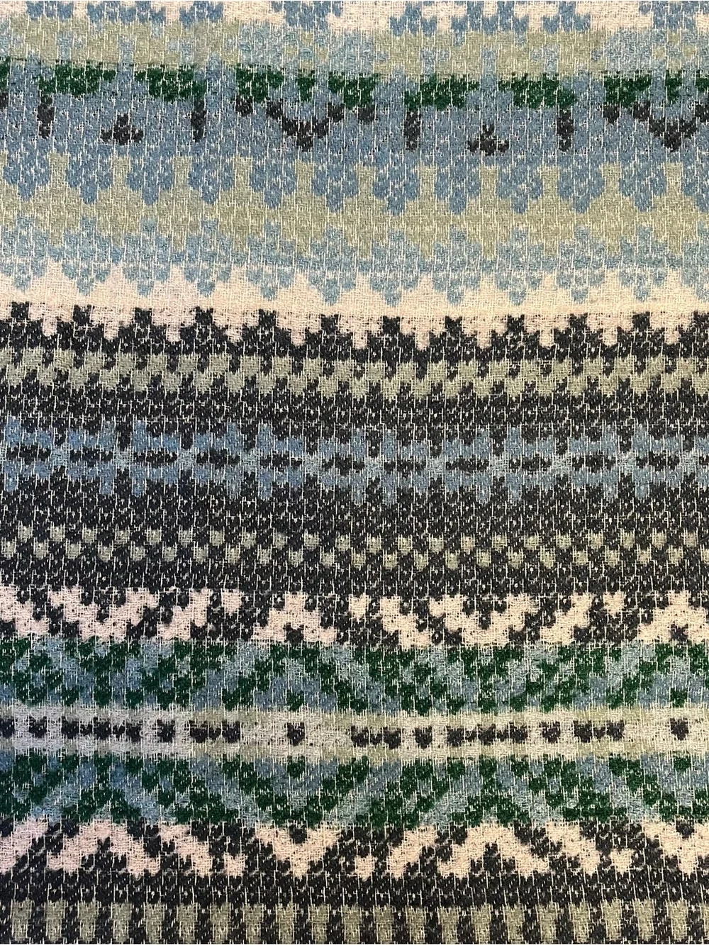 J. Jill Infinity Scarf Fair Isle Knit Fringe Blue Teal Green Fairy New With Tags